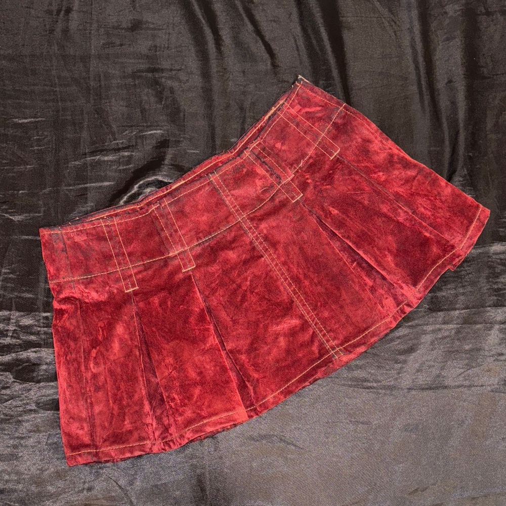 Red Velvet Mini Skirt